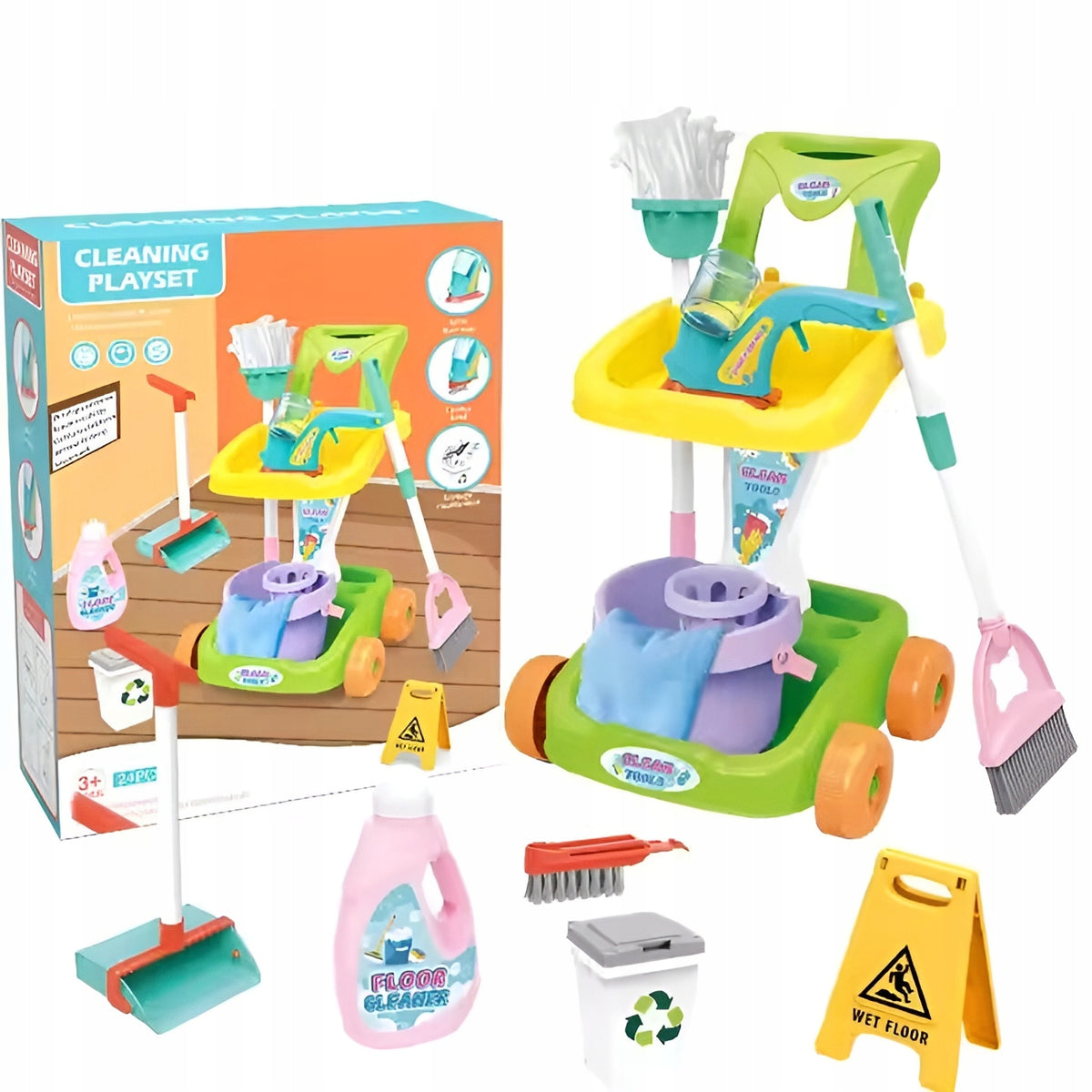 CLEANING KIT FOR CHILDREN STROLLER BROOM BUCKET ACCESSORIES MOP 15in1