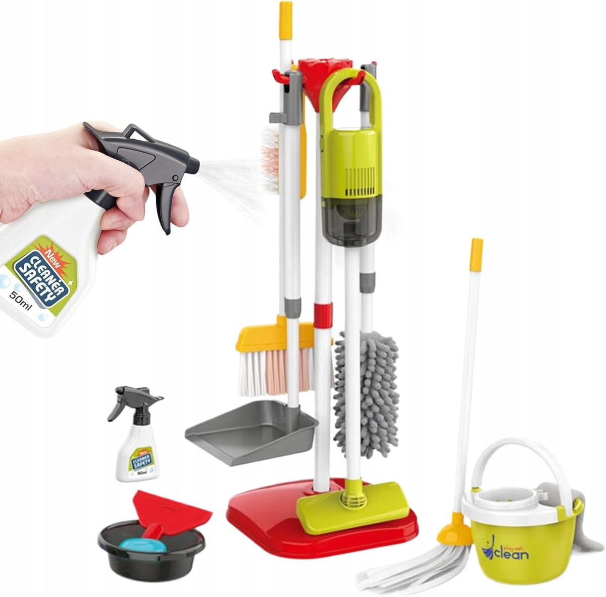 CLEANING KIT FOR CHILDREN UPRIGHT VACUUM CLEANER SUCTION FUNCTION PULLS