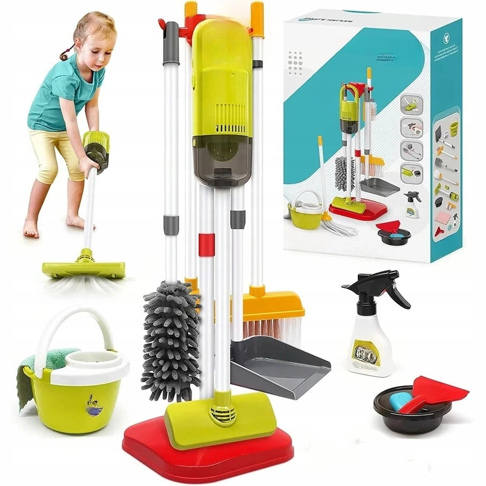 CLEANING KIT FOR CHILDREN UPRIGHT VACUUM CLEANER WITH SUCTION FUNCTION MOP SPRAY Packaging status original