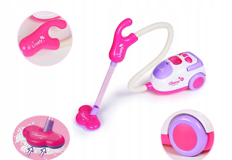 CLEANING KIT FOR KIDS VACUUM CLEANER PULLS TROLLEY MOP BROOM SPRAY Brand Stator