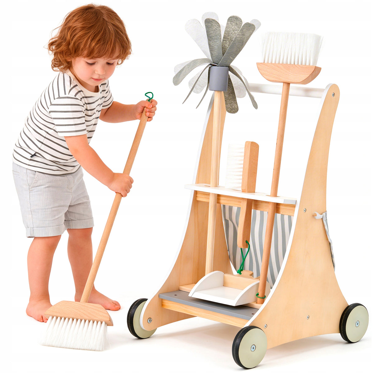 CLEANING KIT Toy FOR CHILDREN WOODEN MOP BROOM DUSTPAN +other