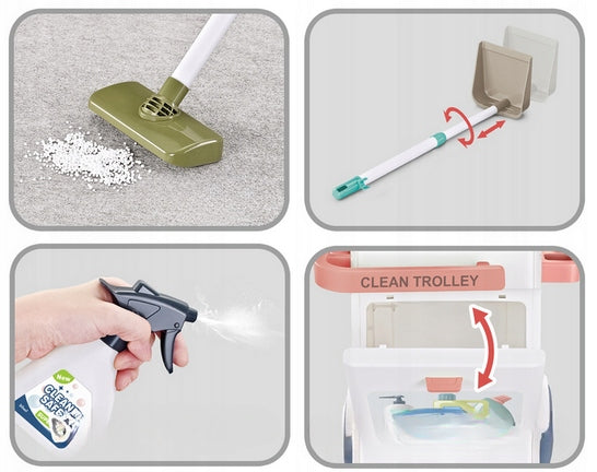 CLEANING KIT VACUUM CLEANER FOR BATTERIES AND STROLLER TOY FOR CHILDREN - 20el Manufacturer code Wózek z akcesoriami do sprzątania