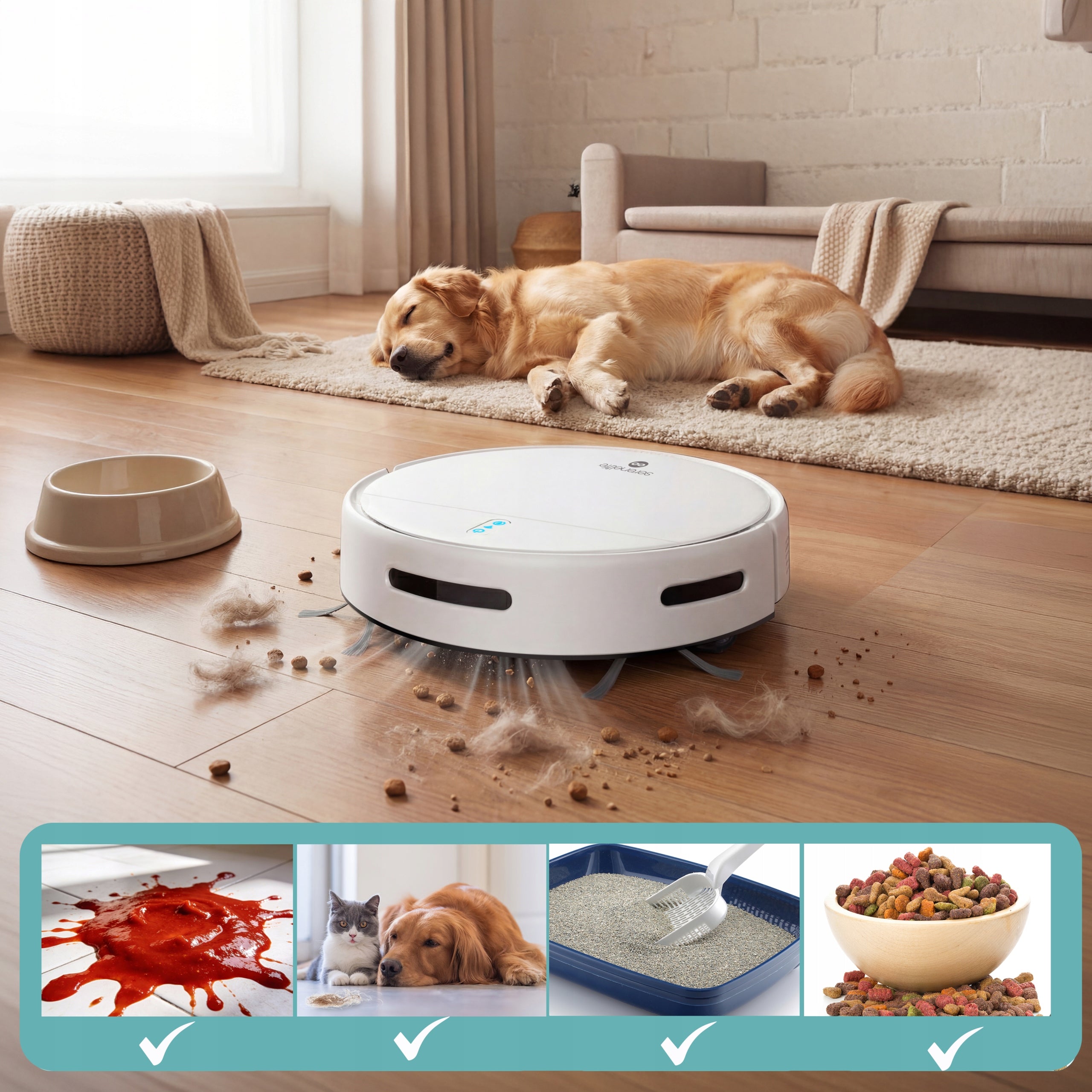 CLEANING ROBOT MOPPING 3IN1 VACUUMING MOPPING SWEEPING 700PA WHITE Charging time 60 min