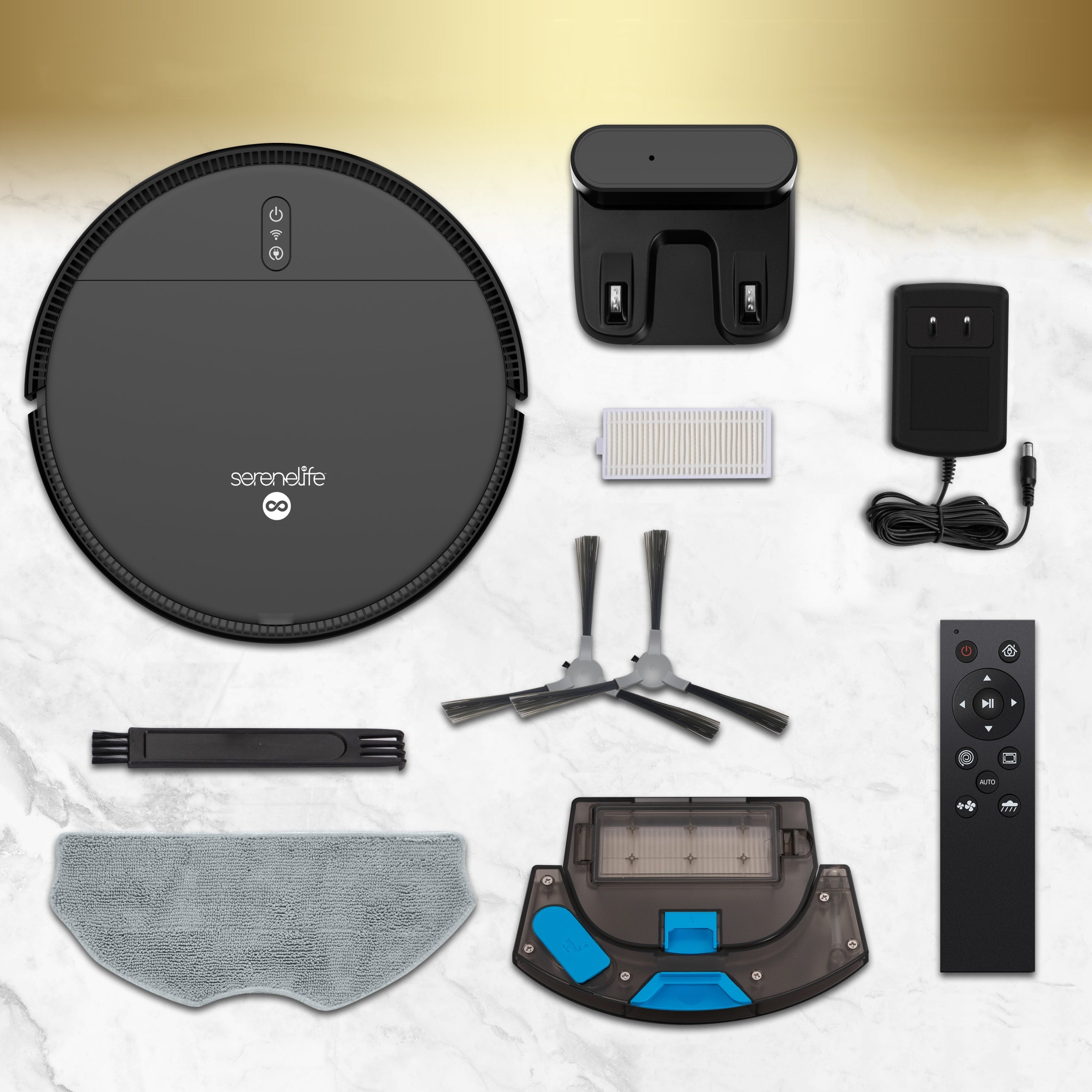 CLEANING ROBOT MOPPING 4IN1 VACUUMING MOPPING SWEEPING 2000PA BLACK Wireless operating time 90 min
