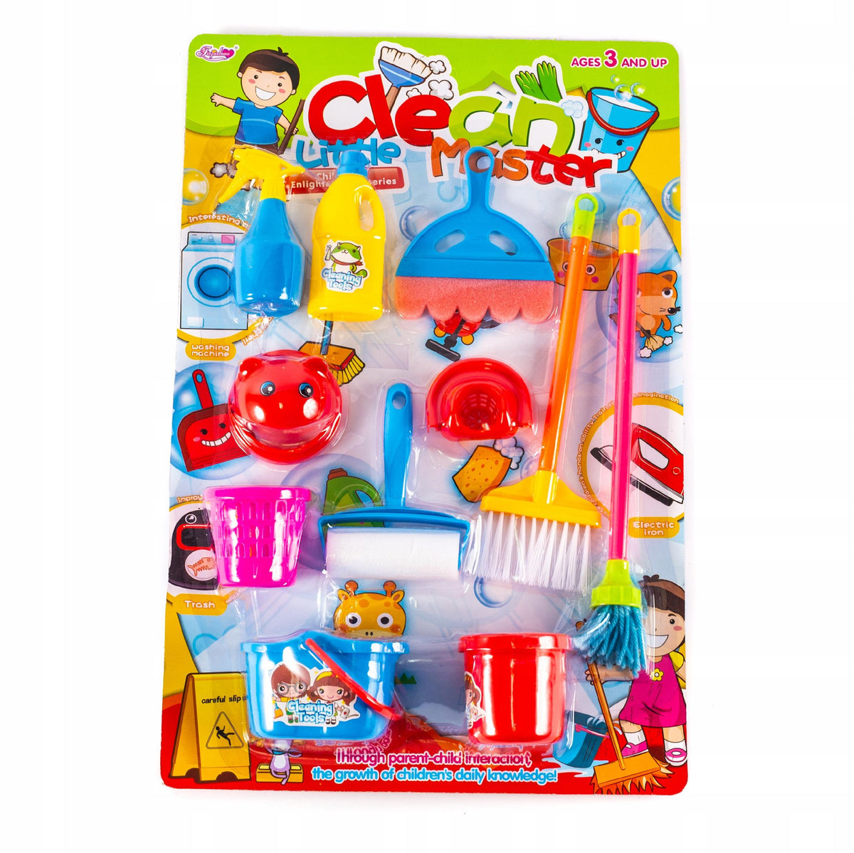 CLEANING SET Broom Mop Bucket 8 pieces.