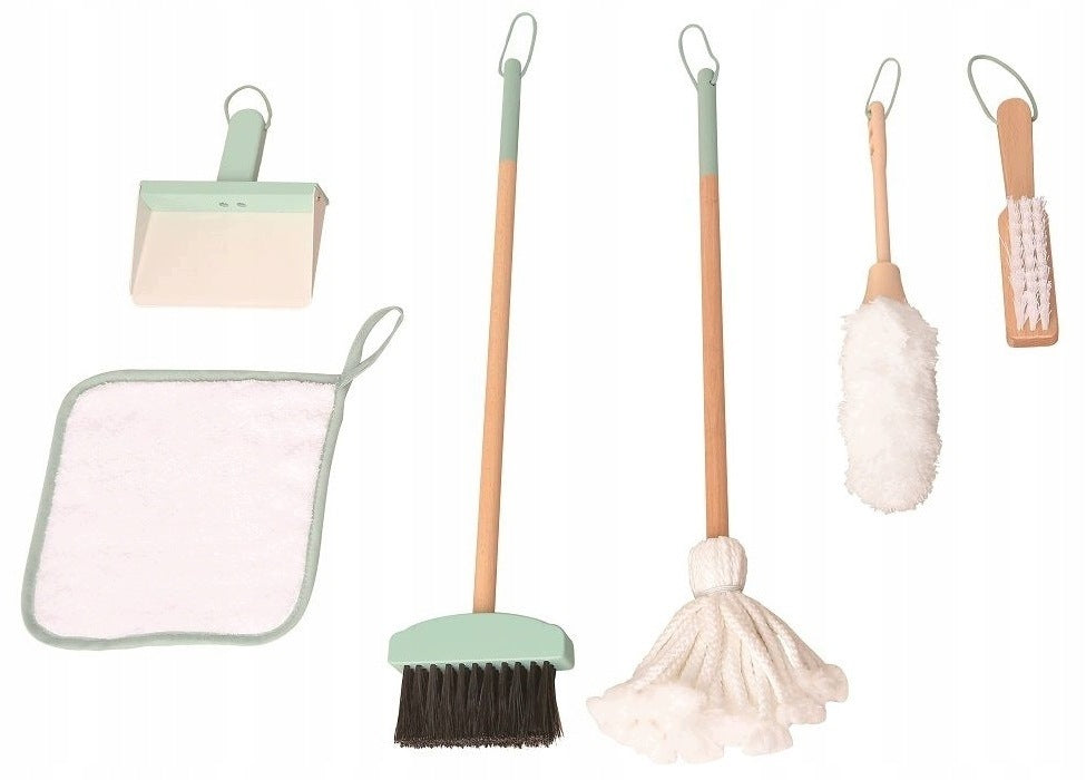 CLEANING SET FOR CHILDREN WOODEN 6 ELEMENTS 68 CM Brand no brand