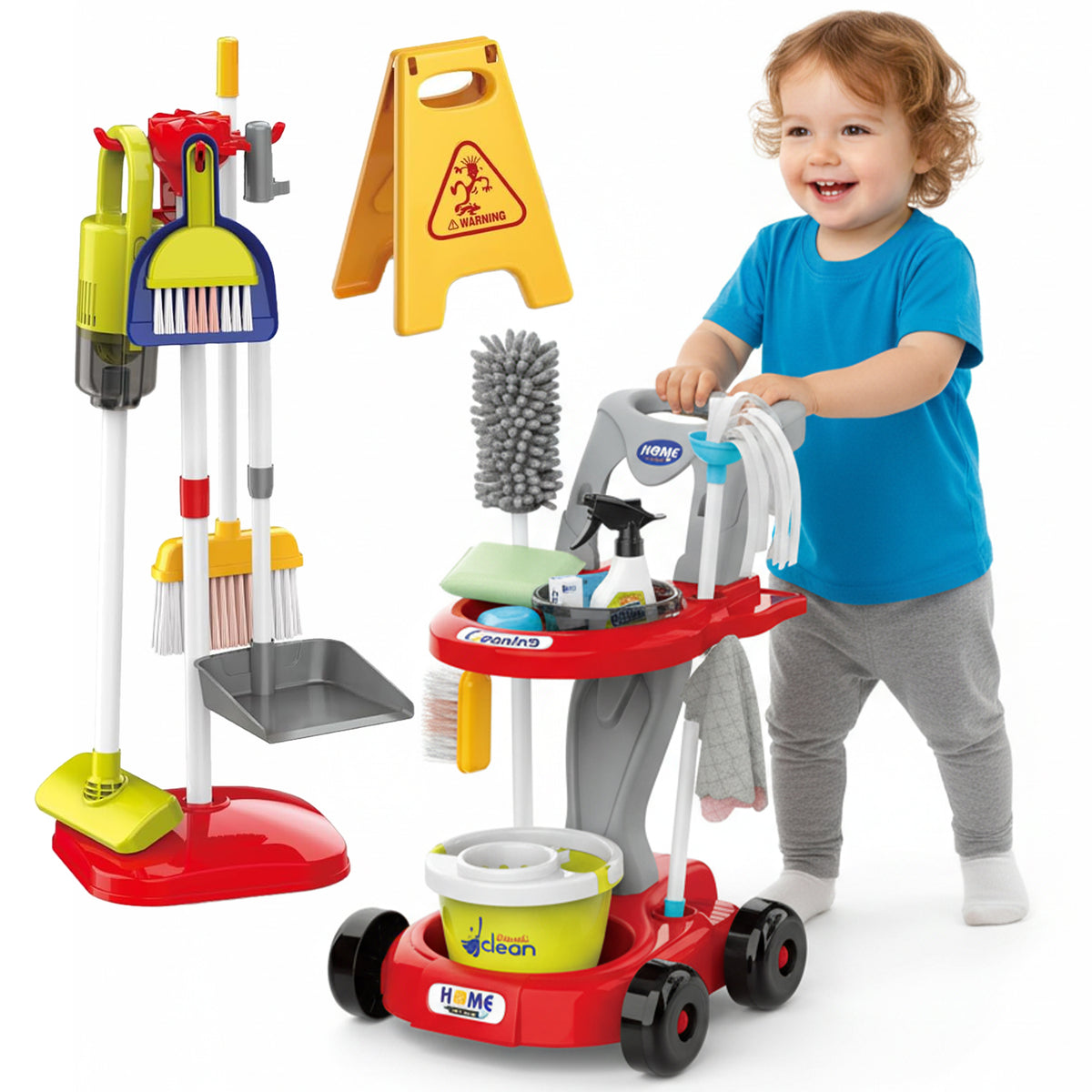 CLEANING TROLLEY SET FOR CHILDREN BATTERY-OPERATED VACUUM CLEANER + ACCESSORIES 29EL Brand Stator