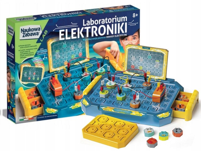 CLEMENTONI SCIENTIFIC FUN LABORATORY OF ELECTRONICS circuits, for children +8