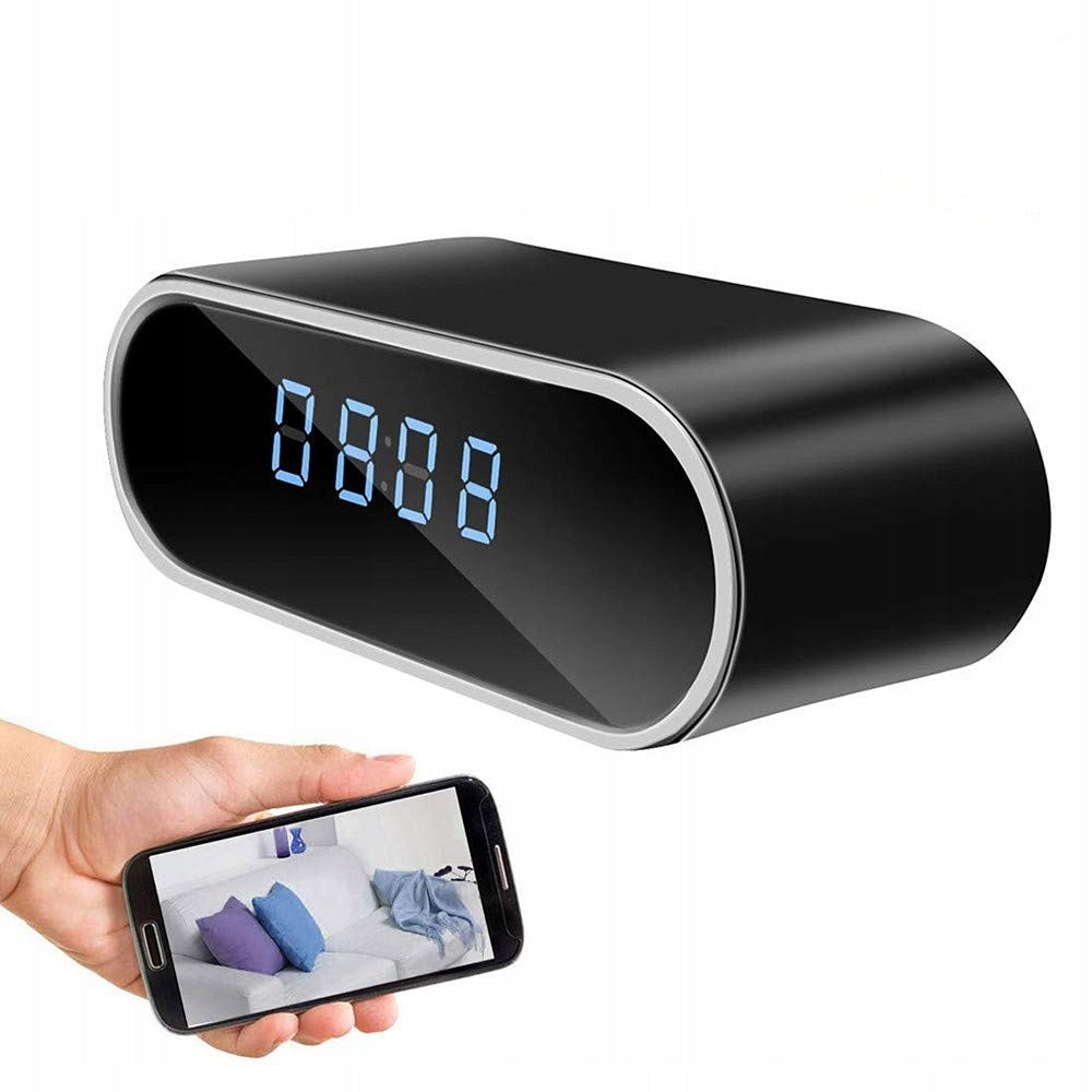 CLOCK ALARM CLOCK WITH HIDDEN CAMERA WIFI SPY INVISIBLE PREVIEW PHONE