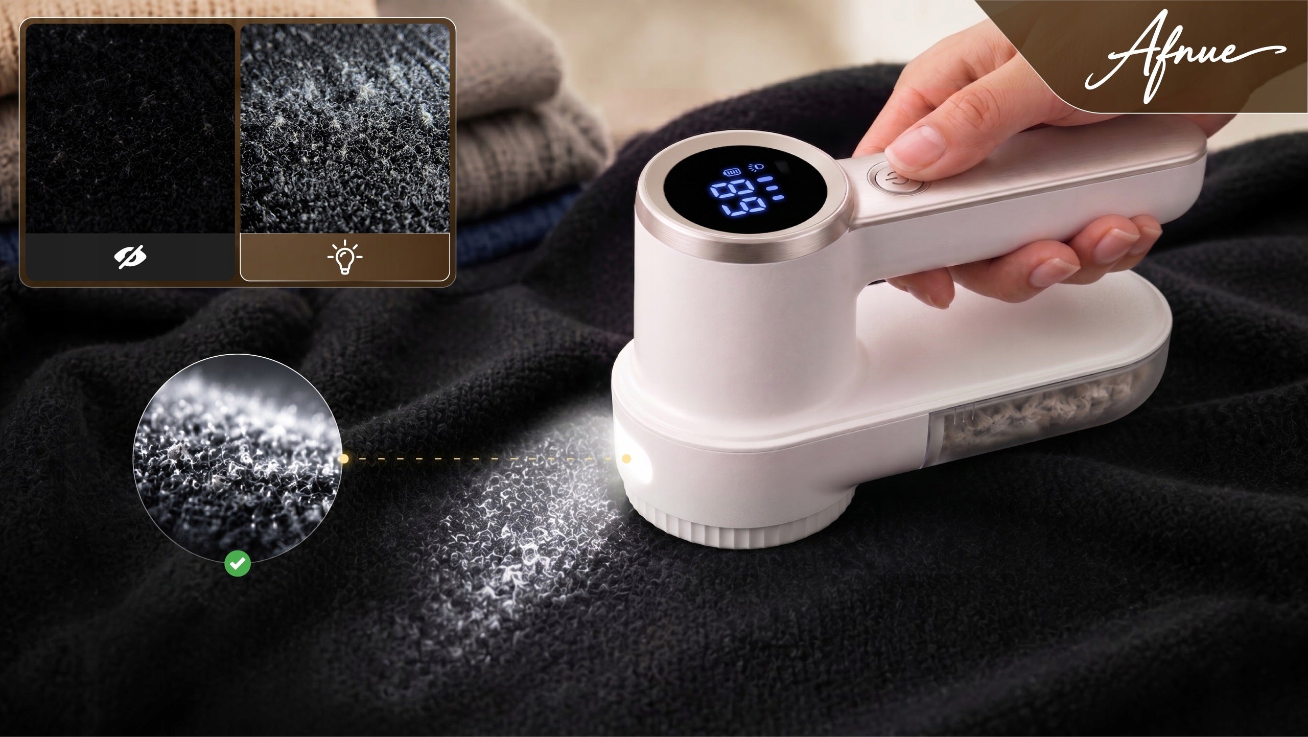 CLOTHES SHAVER ELECTRIC CORDLESS FOR FABRICS STRONG + LED LIGHT Packaging status original