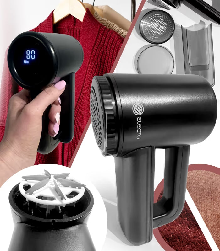 CLOTHES SHAVER PORTABLE RECHARGEABLE USB CABLE LED DISPLAY 3 LEVEL Manufacturer code AKUMULATOROWA GOLARKA DO UBRAŃ