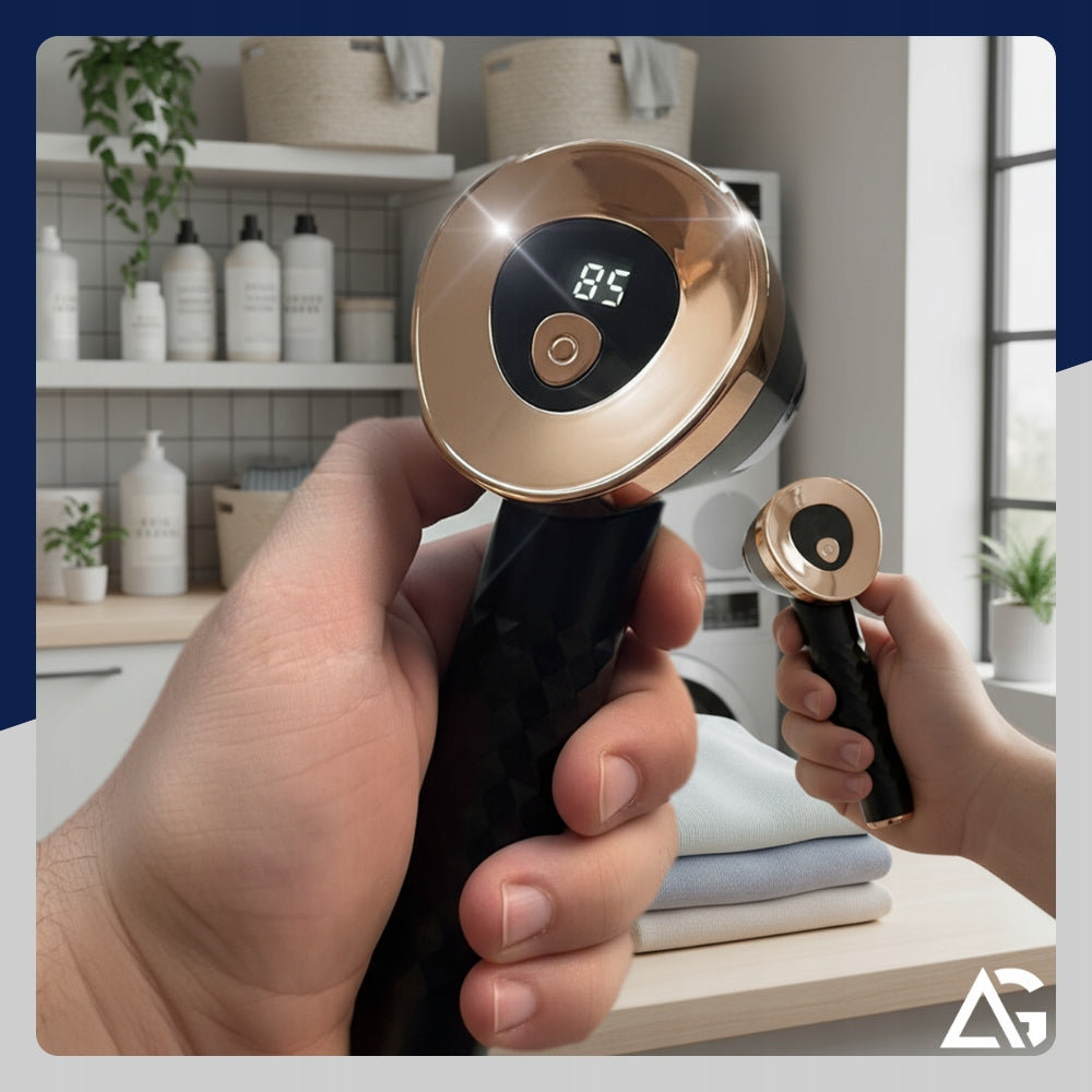 CLOTHES SHAVER POWERFUL BATTERY INDICATOR SCREEN 6 BLADES +USB-C Manufacturer code DO TKANIN TAPICERKI KANAPY ODZIEŻY ZMECHACEŃ