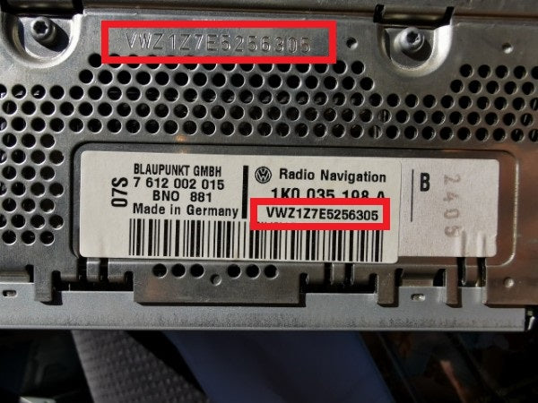 CODE FOR RADIO RNS300 RNS310 RNS315 RCD200 RCD210 RCD300 RCD500 RCD510 (VW) Brand VW