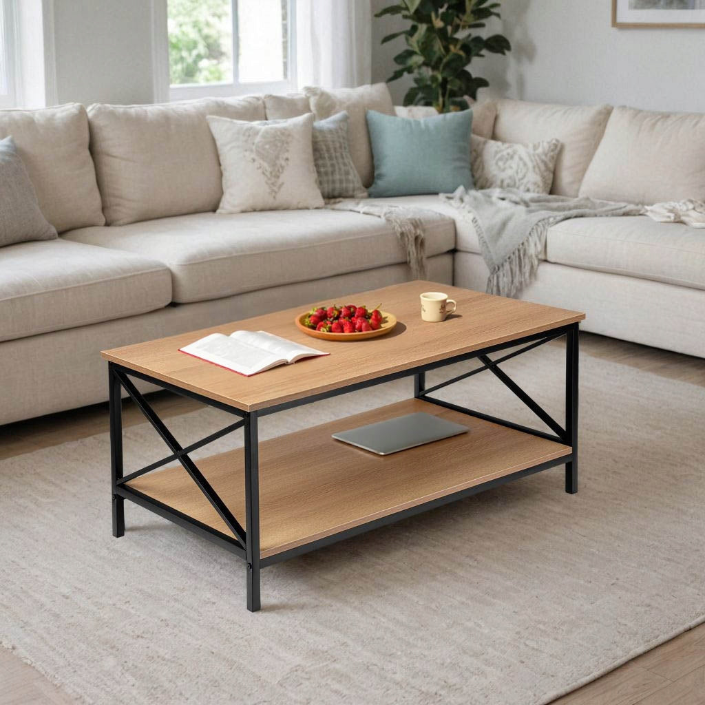 COFFEE BENCH COFFEE TABLE RUSTIC INDUSTRIAL LOFT METAL 100 cm Brand LoftInspired