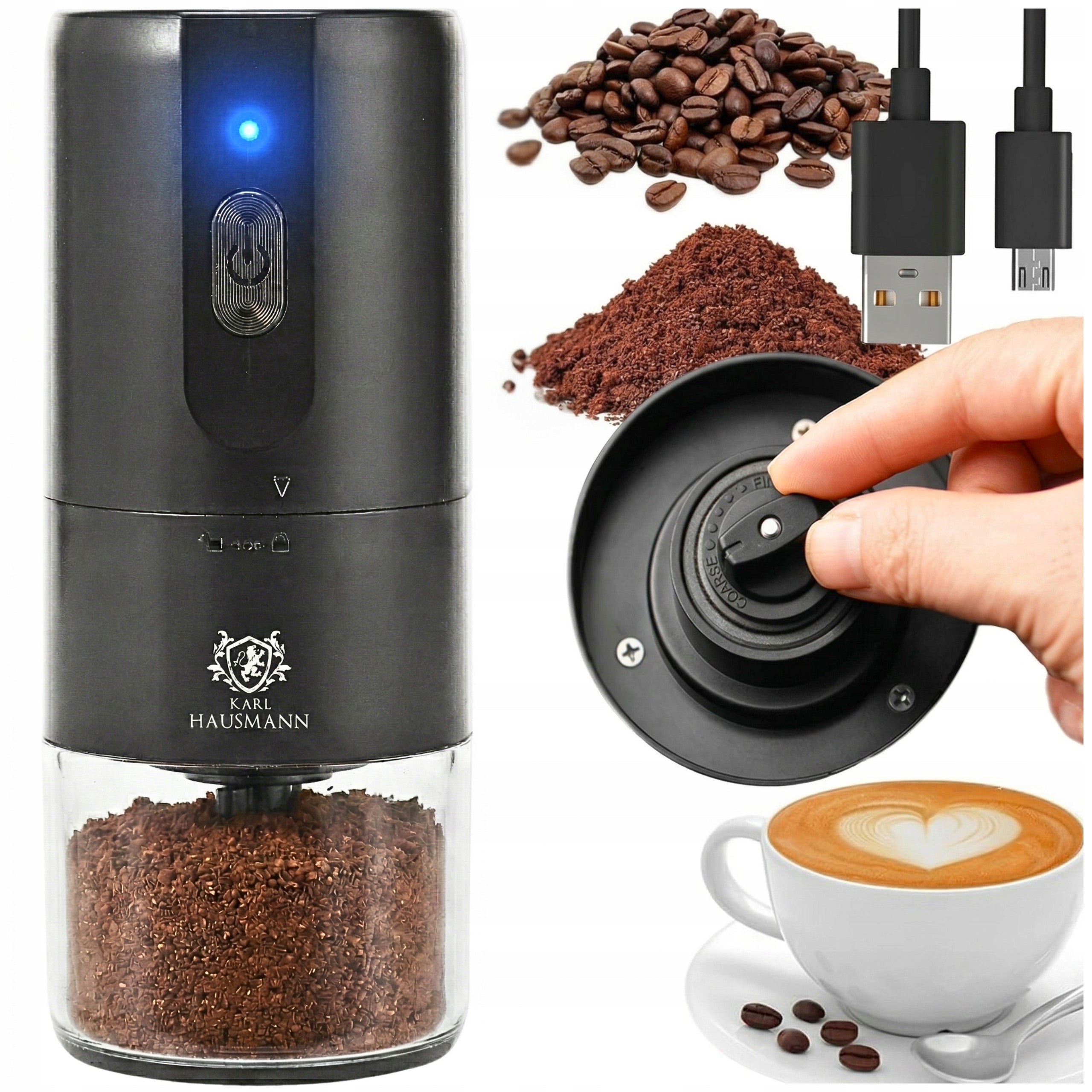 COFFEE GRINDER ELECTRIC CORDLESS USB C COFFEE GRINDER