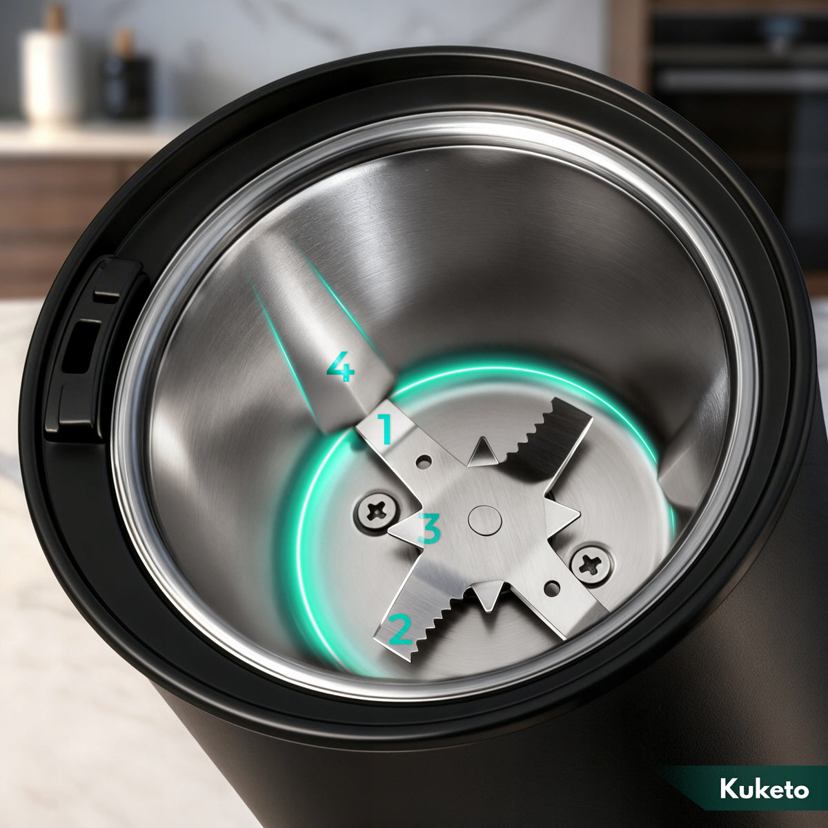 COFFEE GRINDER ELECTRIC GRINDER 8 BLADES 200W Manufacturer code GRINDER OSTRZA STAL WYDAJNY REGULACJA ZIAREN