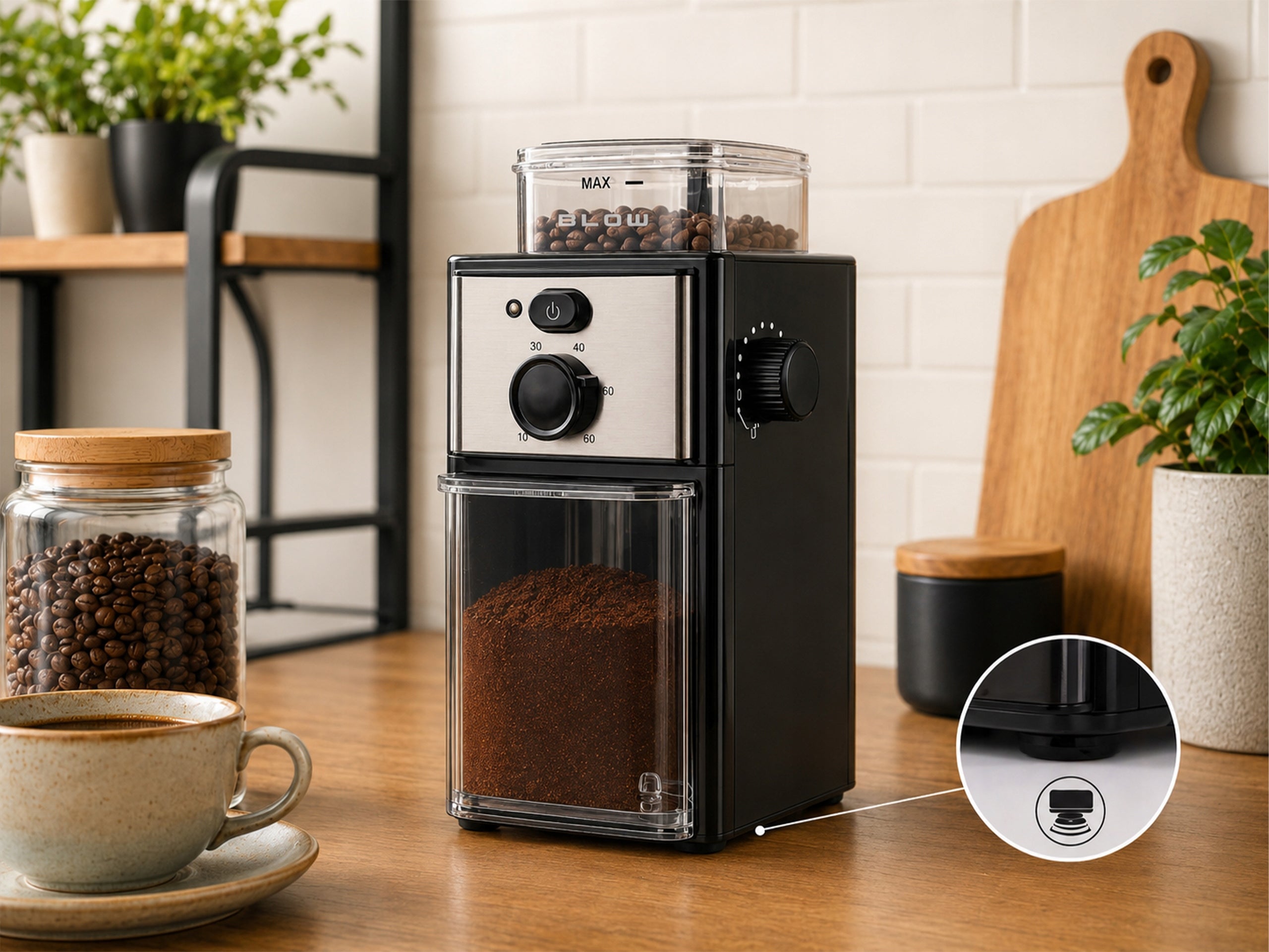 COFFEE GRINDER ELECTRIC MILL TIMER STRONG 150W CONTAINER 100g Manufacturer code 44-682#