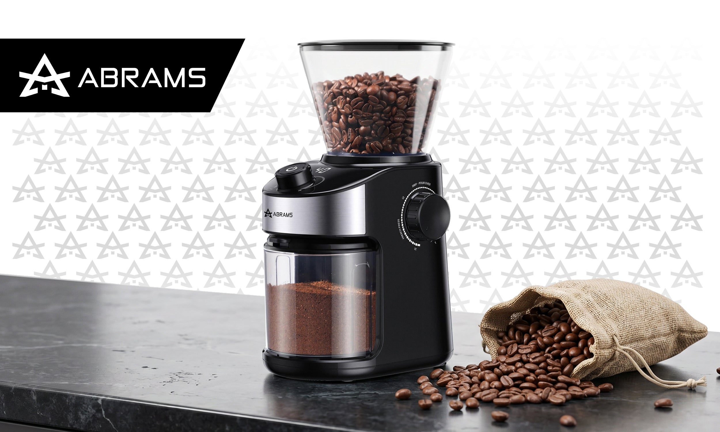 COFFEE GRINDER INCANDESCENT ELECTRIC GRINDER 25 LEVELS GRINDING THICKNESS Packaging status original