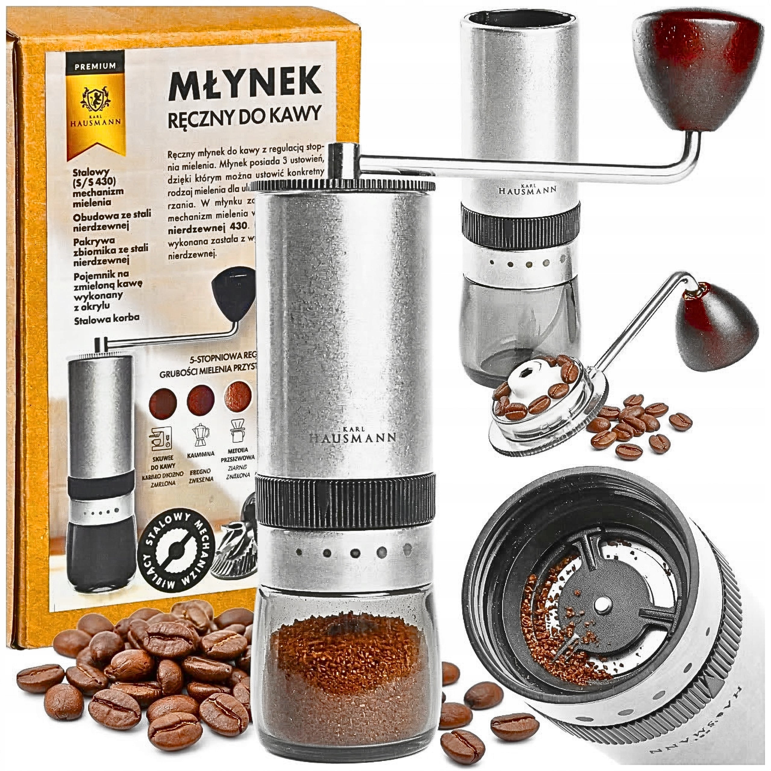 COFFEE GRINDER MANUAL SALT PEPPER COFFEE GRINDER 21cm STRONG