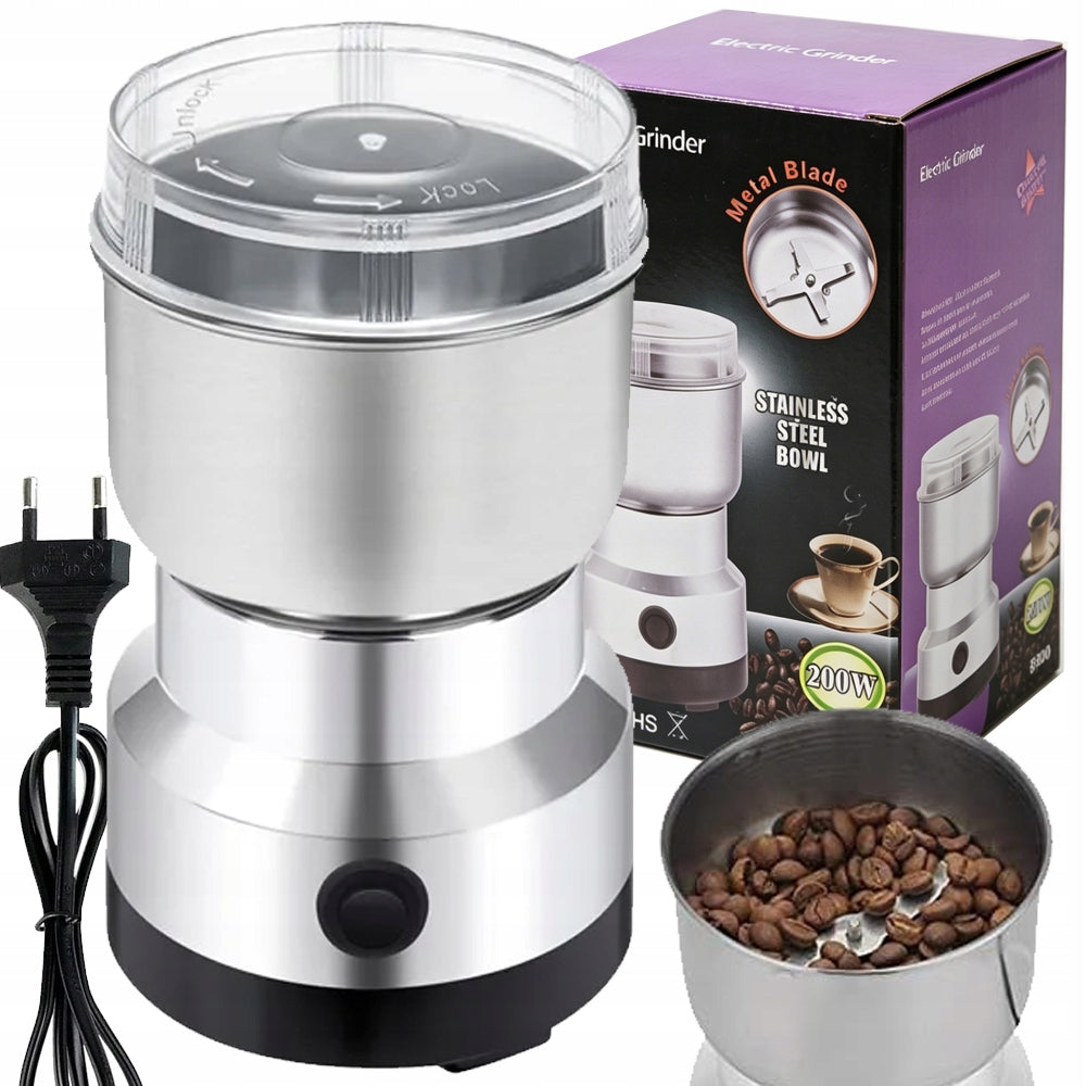 COFFEE GRINDER POWERFUL ELECTRIC FOR GRINDING SPICE NUTS GRAIN 200W
