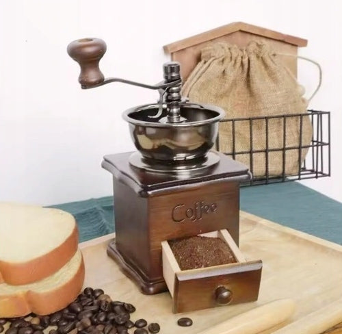 COFFEE GRINDER WOODEN TRADITIONAL HAND COFFEE Packaging status original