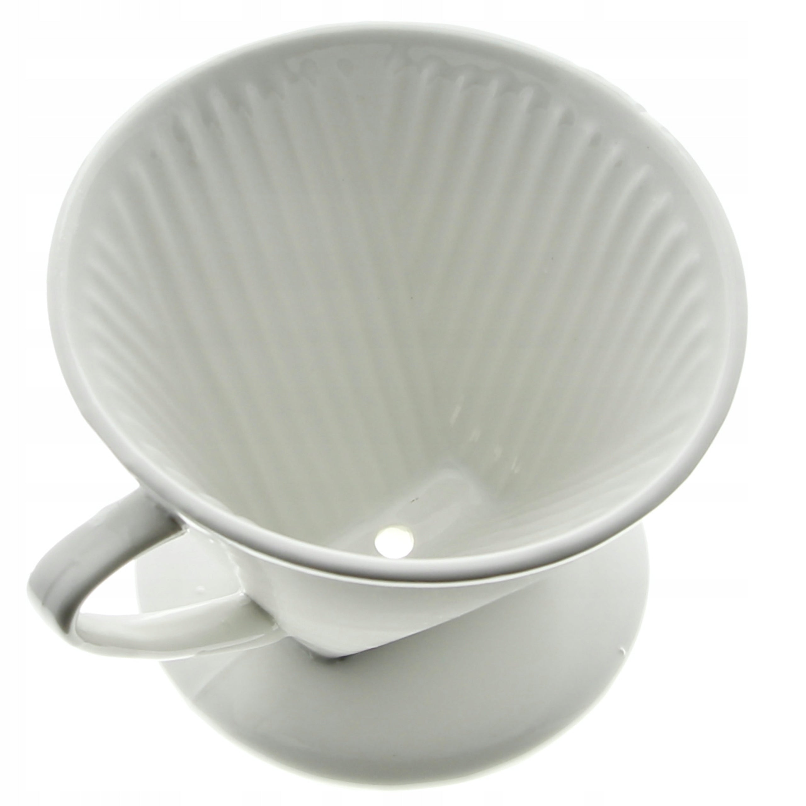 COFFEE INFUSER FILTERING PORCELAIN STRAINER FUNNEL WHITE DRIP DRIPPER