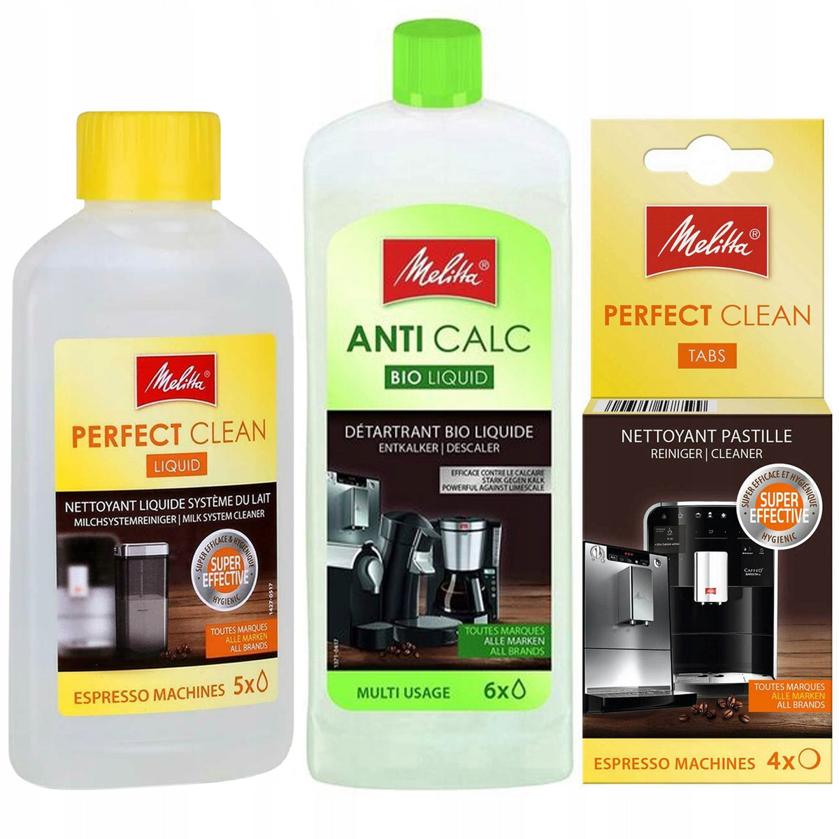 COFFEE MACHINE MAINTENANCE KIT MELITTA LIQUID DESCALER TABLETS 4PCS
