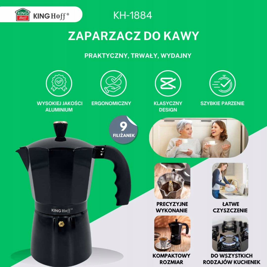 COFFEE MAKER 450ml KINGHOFF KH-1884 INDUCTION Brand Kinghoff