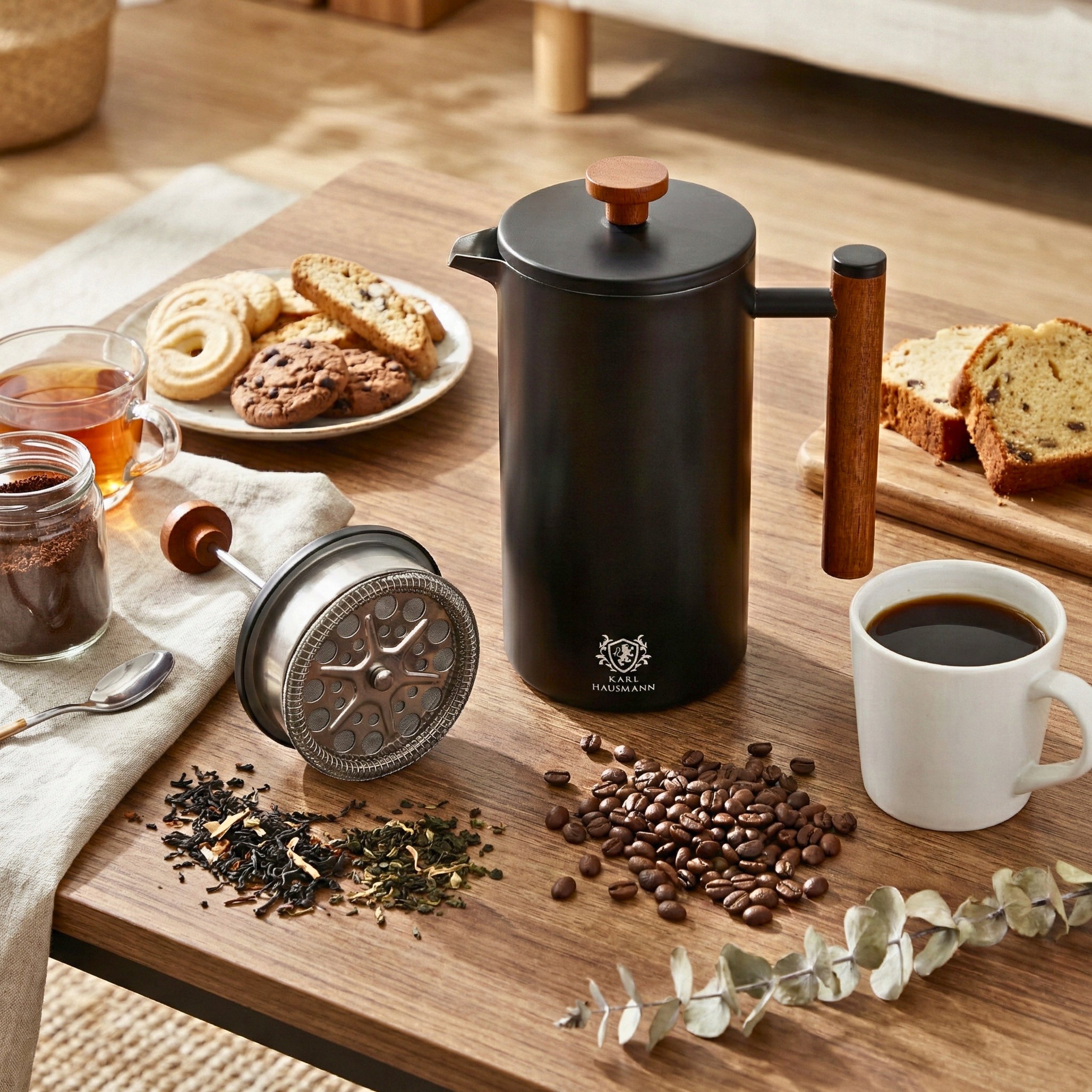 COFFEE MAKER FOR COFFEE AND TEA 1000 ml FRENCH PRESS PISTON BREWER Packaging status original