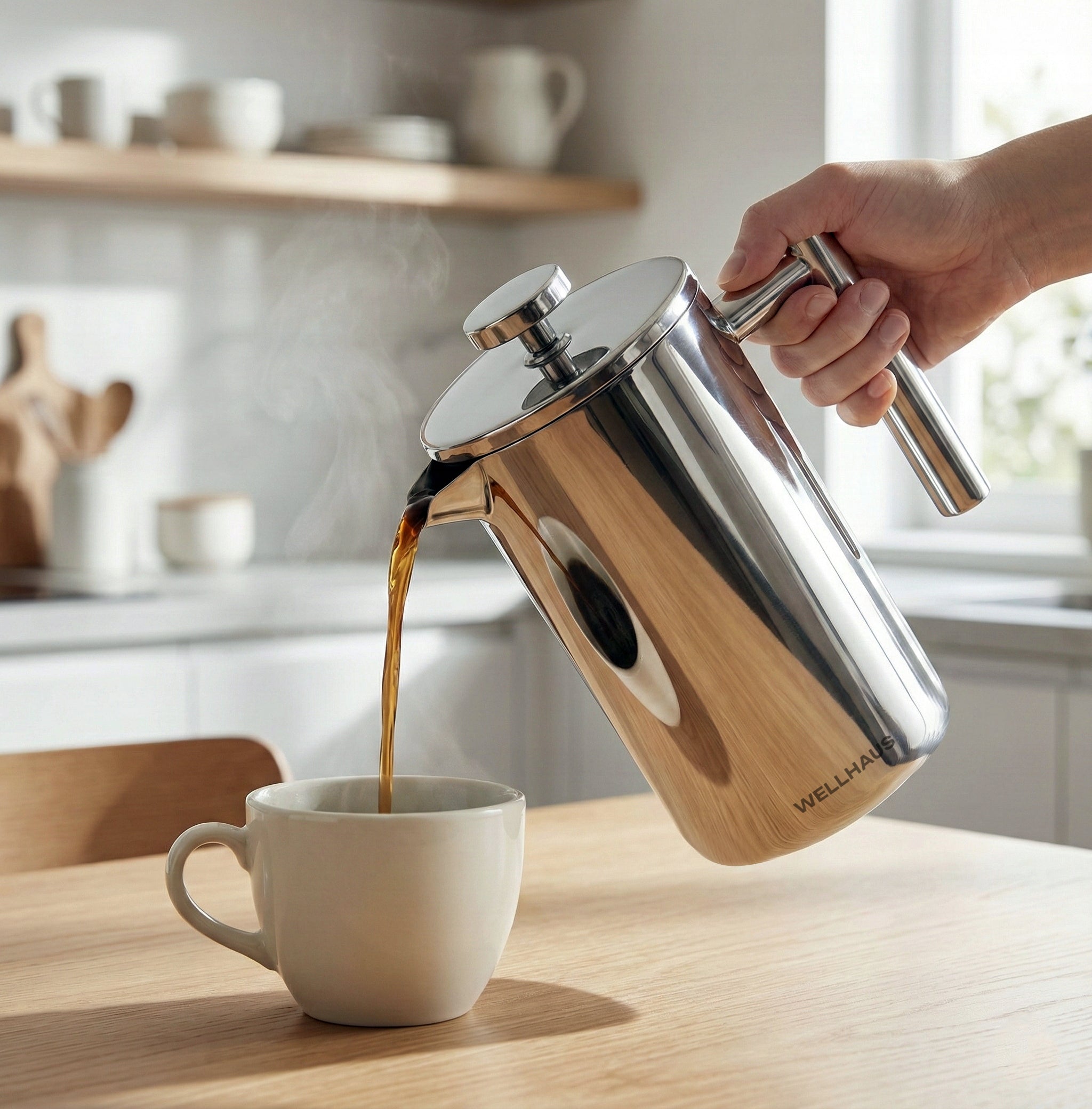 COFFEE MAKER FRENCH PRESS PISTON JUG WELLHAUS 1L Brand Wellhaus