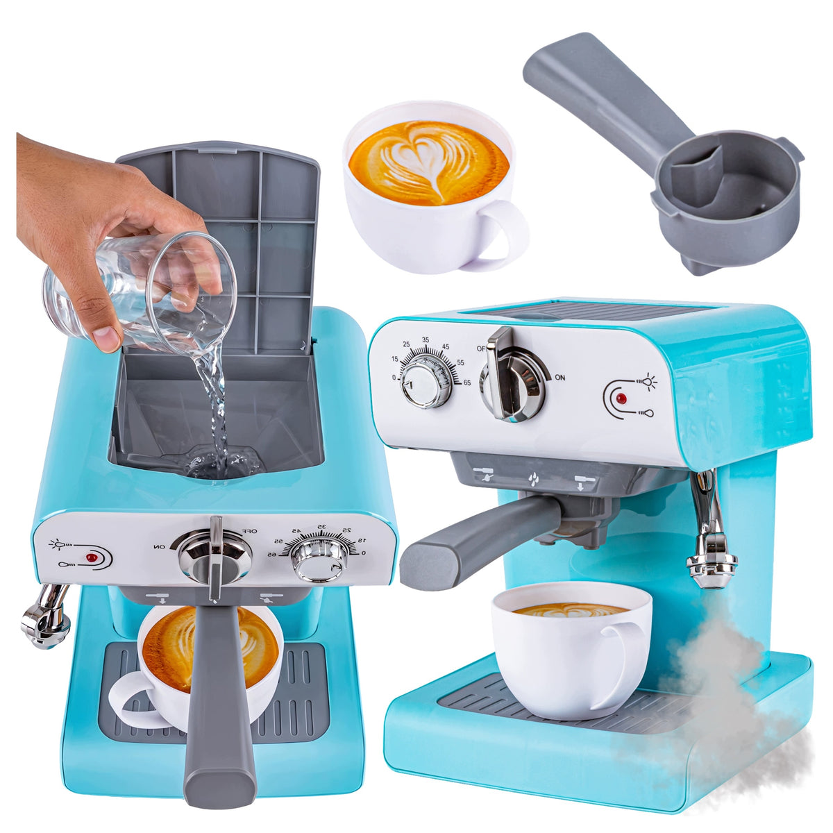 COFFEE MAKER Kolbowy FOR CHILDREN Cafe Barista Foamer Water Couple