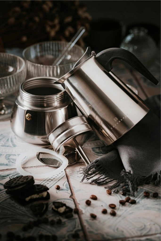COFFEE MAKER STEEL COFFEE MAKER 9 CUPS COFFEE INDUCTION 450ml ITALIAN Manufacturer code EB-9305ST