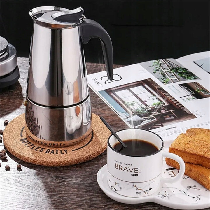 COFFEE MAKER STEEL COFFEE MAKER 9 CUPS COFFEE INDUCTION 450ml ITALIAN Packaging status original