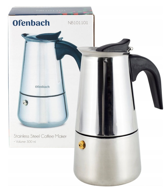 COFFEE MAKER STEEL COFFEE MAKER CAFETERIA 300ml 6 COFFEE cups steel