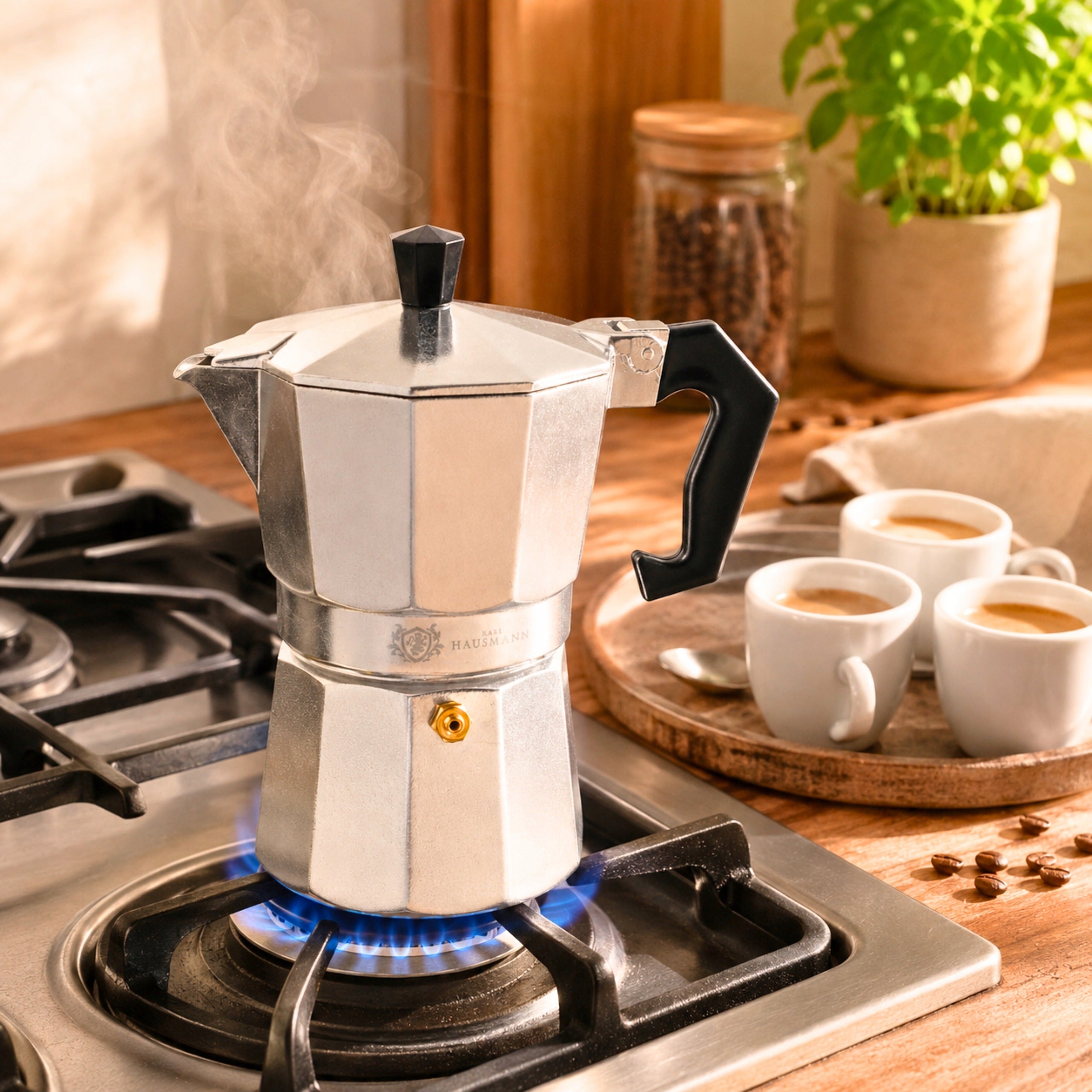 COFFEE MAKER TEA INFUSER 450ml ALUMINUM FOR GAS 9 cups Manufacturer code KAWIARKA ZAPARZACZ DO KAWY STALOWA 450ml 9x