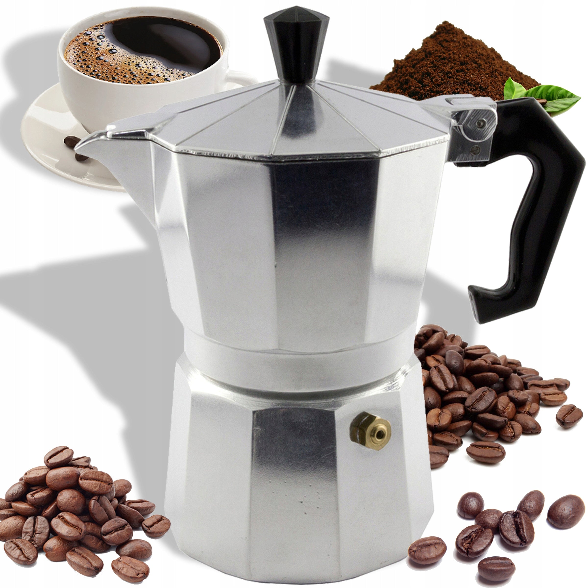 COFFEE MAKER TEA INFUSER 600ML ALUMINUM PLATE GAS 12 CUPS