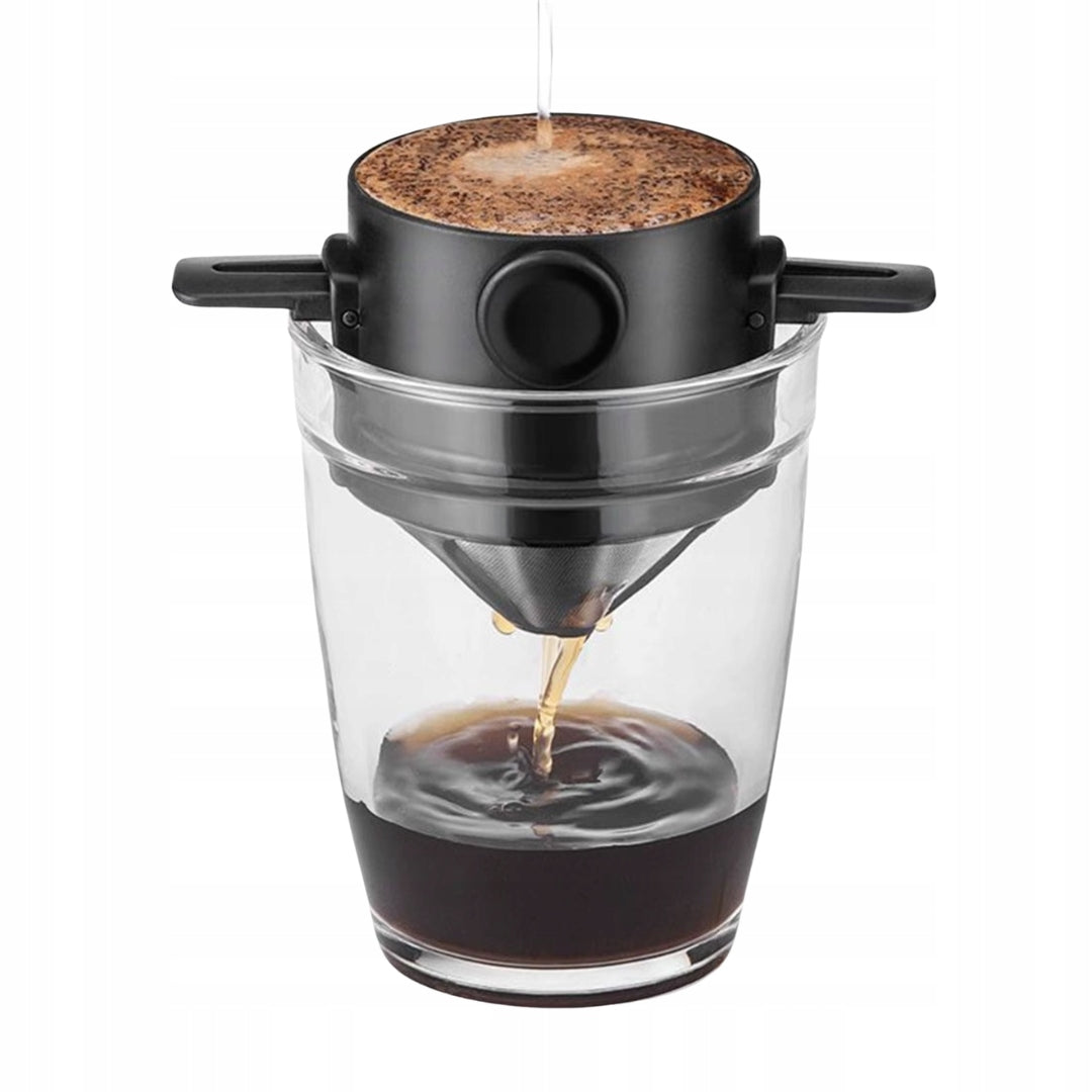 COFFEE MAKER TOURIST FILTER STEEL REUSABLE CAMPING LIGHT