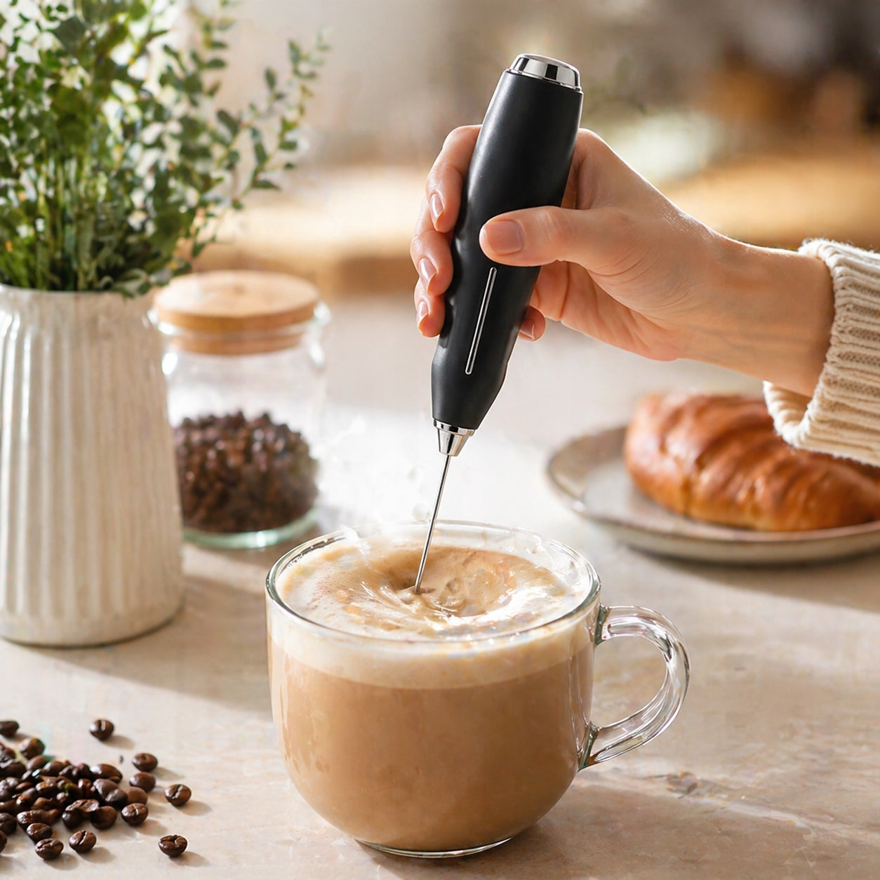 COFFEE MILK FROTHER MANUAL ELECTRIC BEATER CORDLESS MIXER! Manufacturer code 6911628101359