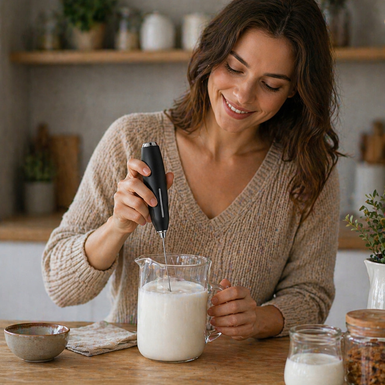COFFEE MILK FROTHER MANUAL ELECTRIC BEATER CORDLESS MIXER! Packaging status original