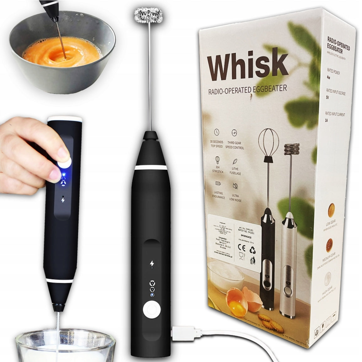 COFFEE MILK FROTHER MANUAL ELECTRIC BEATER CORDLESS MIXER!
