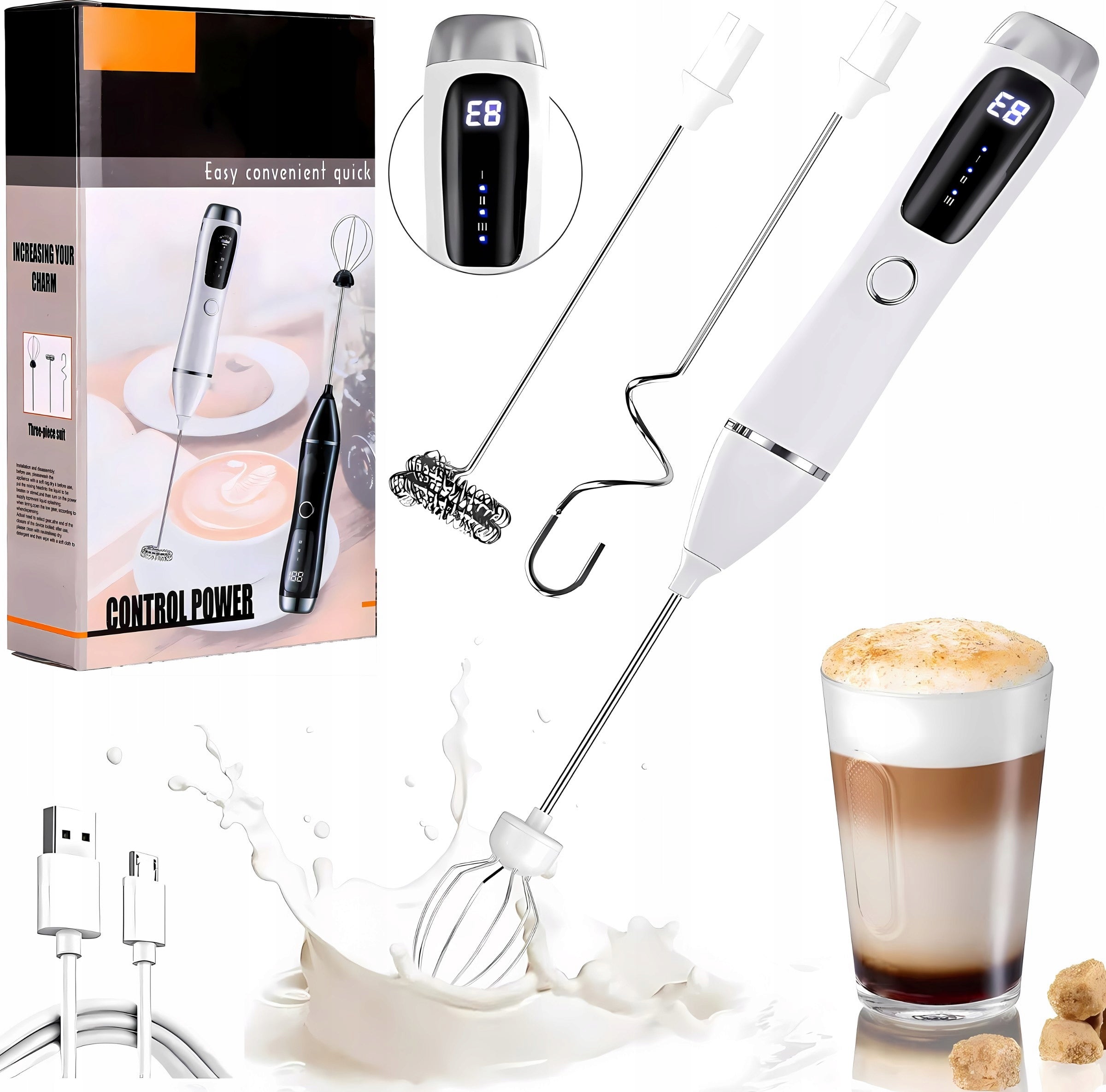 COFFEE MILK FROTHER STAINLESS STEEL 19000 rpm QUIET STRONG