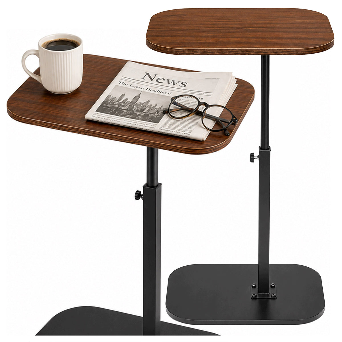 COFFEE TABLE ADJUSTABLE SIDE AUXILIARY LOFT NIGHT ROTATING TOP