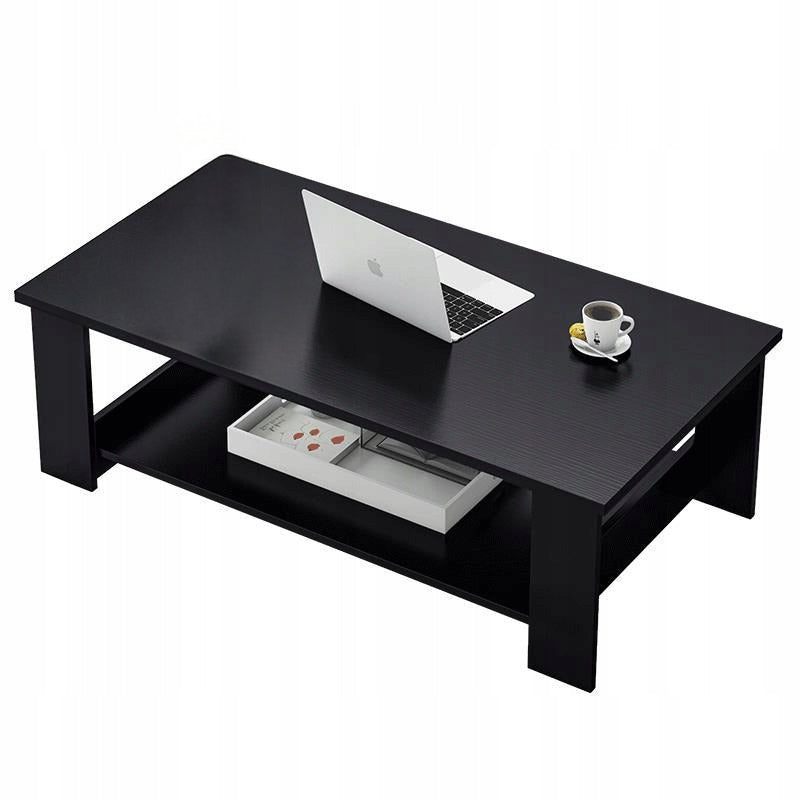 COFFEE TABLE MODERN BENCH WITH SHELF LIVING ROOM LARGE LOFT BLACK 100 CM
