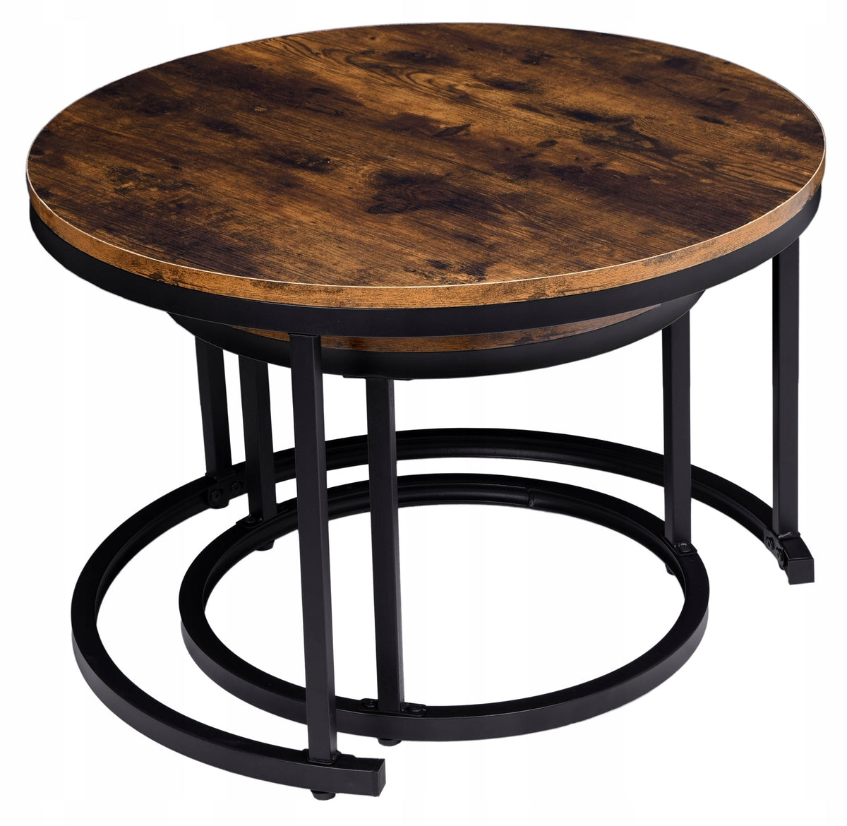 COFFEE TABLE RUSTIC ROUND COFFEE TABLE SET BENCH LOFT 2in1 XXL