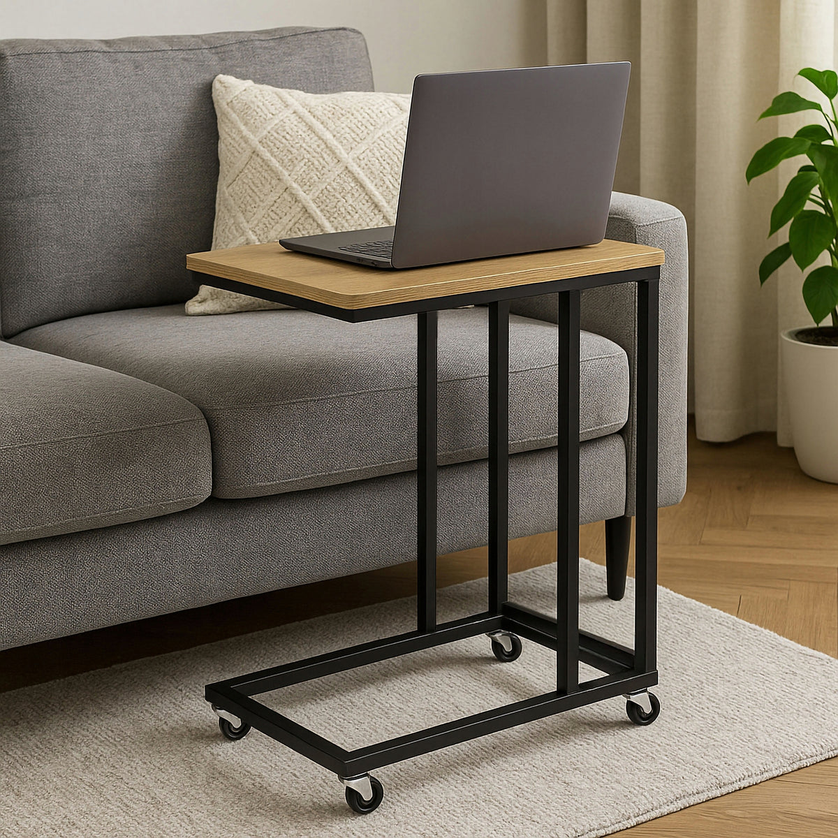 COFFEE TABLE SIDE AUXILIARY MOBILE FOR LAPTOP LIVING ROOM WHEELS LEGS Packaging status original