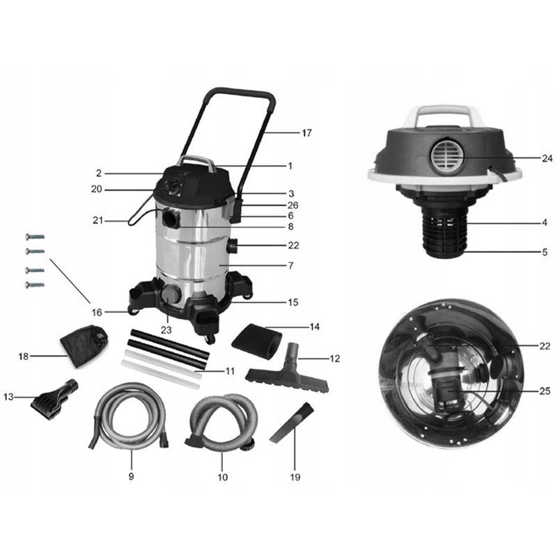 COIL Pool vacuum cleaner with pump 1400W cleaning meshes, ponds and swimming pools Manufacturer Coil