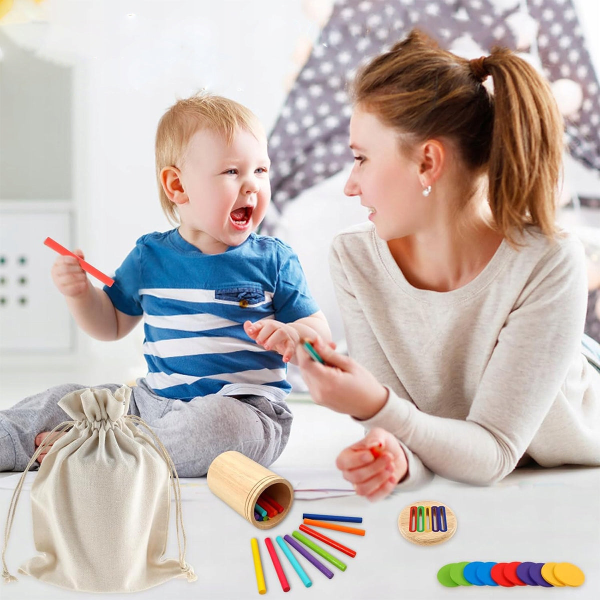 COLOR SORTING EDUCATIONAL GAME SORTER LEARNING COLORS MONTESSORI Packaging status original