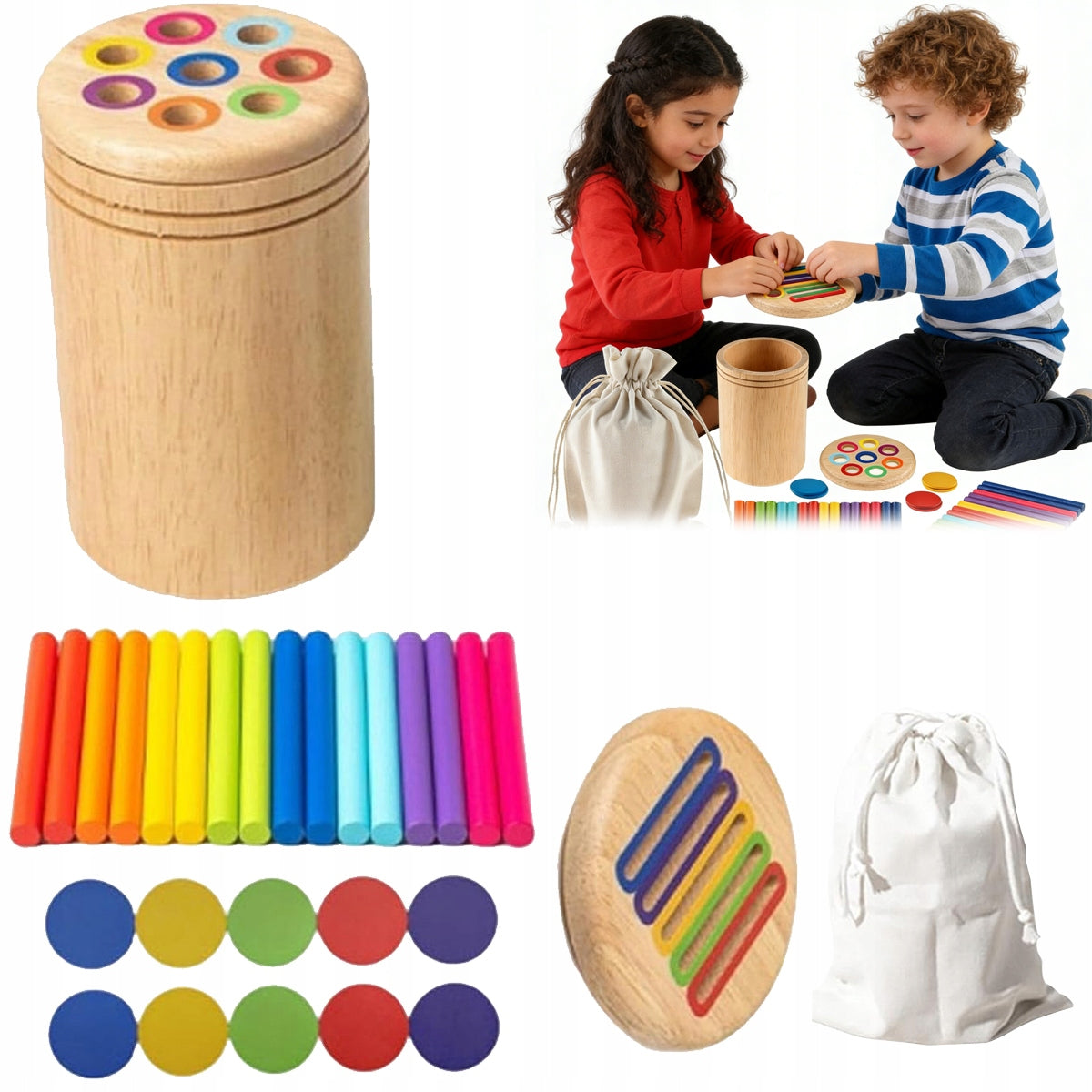 COLOR SORTING EDUCATIONAL GAME SORTER LEARNING COLORS MONTESSORI