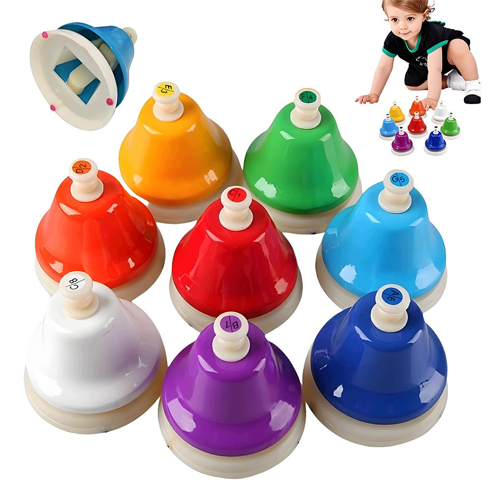 COLORFUL HAND BELLS 8 TONES MUSIC LEARNING SET FOR KIDS C MAJOR