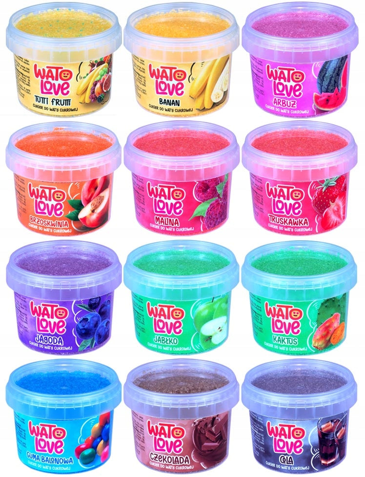 COLORFUL SUGAR FOR COTTON CANDY Flavored 12x100g STICKS Watolove Sugar EAN (GTIN) 755396460814